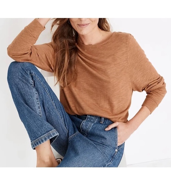 Madewell Highpoint Dolman-Sleeve Slouchy Tee Orange Women's Size XS - Picture 1 of 9